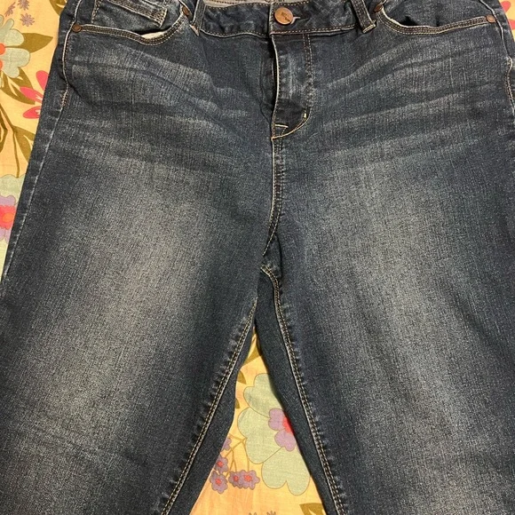 d. jeans Women's Deep Indigo stretch Skinny jeans plus 16 - Picture 5 of 9